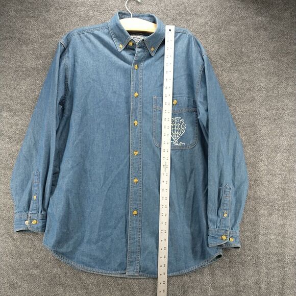 Real Good Denim Women's Jean Jacket Blue Medium Long Sleeve Button Front Vintage - Picture 10 of 12